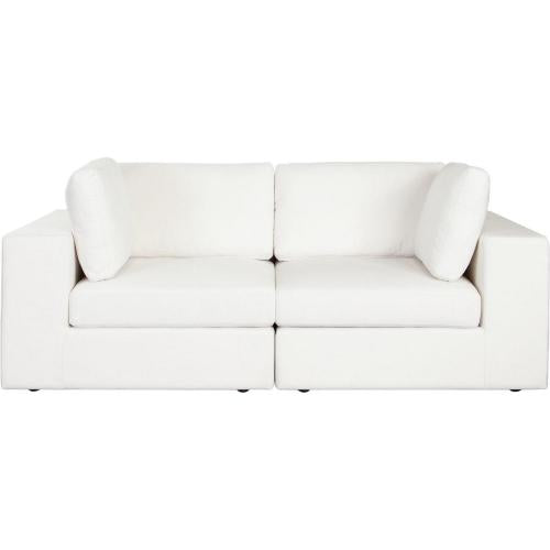 Muse 2PC Modular Sofa in Mist White Performance Fabric