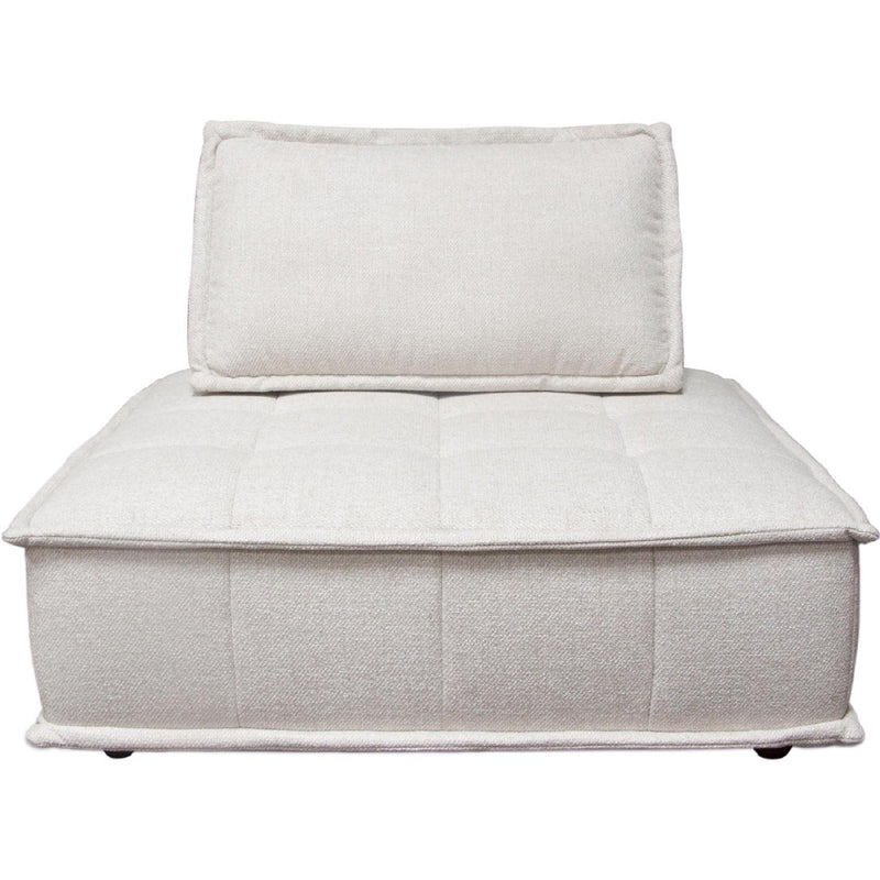 Platform Square Modular Lounger in Light Sand Fabric w/ Bolstered, Non-Skid Backrest