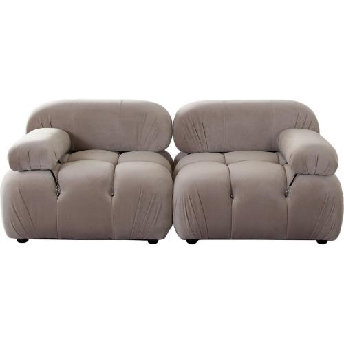 Paloma 2PC Modular 74 Inch Sofa in Mink Tan Velvet