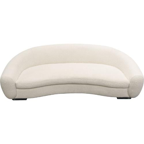 Pascal Sofa in Bone Boucle Textured Fabric w/ Contoured Arms & Back