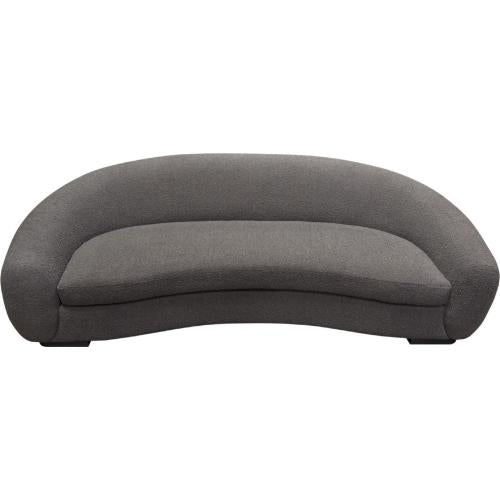 Pascal Sofa in Charcoal Boucle Textured Fabric w/ Contoured Arms & Back