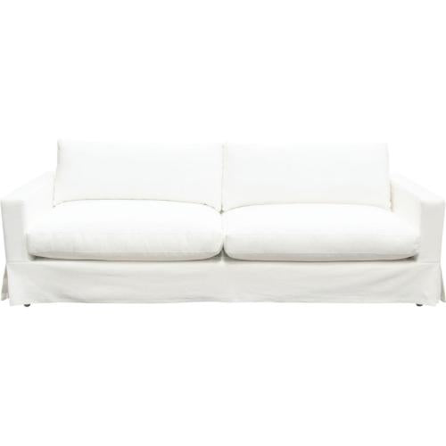 Savannah Slip-Cover Sofa in White Natural Linen