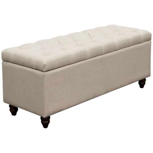 Park Ave Tufted Lift-Top Storage Trunk - Desert Sand Linen