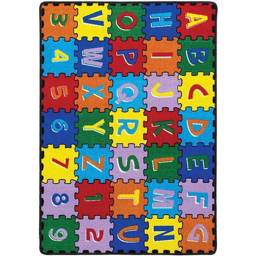 Abbey Alphabet/Multi 4' 9" X 6' 9" Area Rug - R&R Furniture Gallery (Fountain Valley, CA)