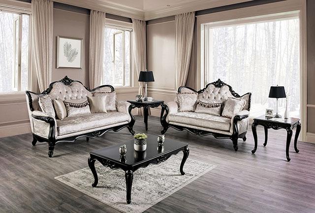Acapulco White & Espresso Sofa - R&R Furniture Gallery (Fountain Valley, CA)