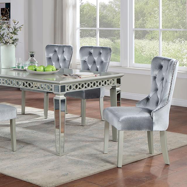ADALIA Dining Table, Silver - R&R Furniture Gallery (Fountain Valley, CA)