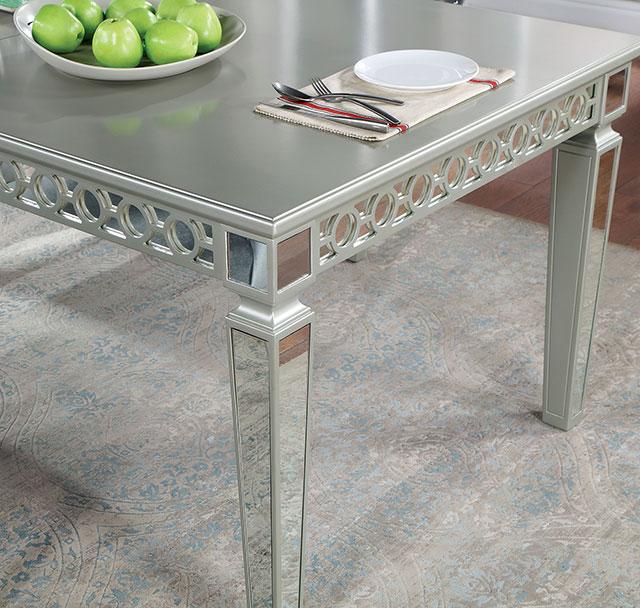 ADALIA Dining Table, Silver - R&R Furniture Gallery (Fountain Valley, CA)