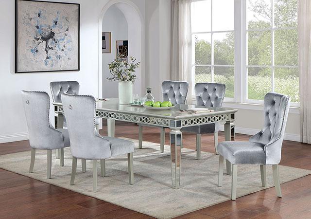 ADALIA Dining Table, Silver - R&R Furniture Gallery (Fountain Valley, CA)