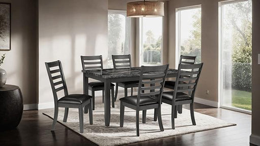 Adia 7 Pc Dinning Table Set Grey & Brown - R&R Furniture Gallery (Fountain Valley, CA)