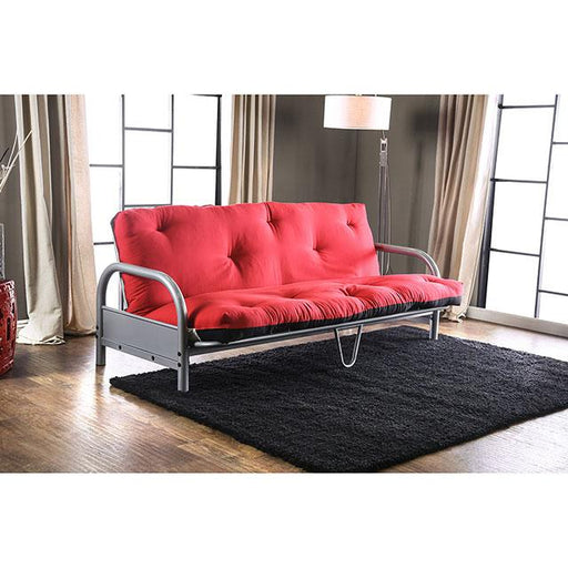 Aksel Black/Red Futon Mattress, Black, Red & Gray - R&R Furniture Gallery (Fountain Valley, CA)