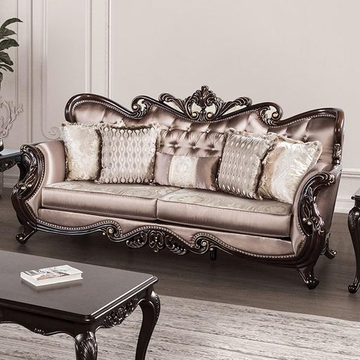 Albacete Sofa Campage & Walnut - R&R Furniture Gallery (Fountain Valley, CA)