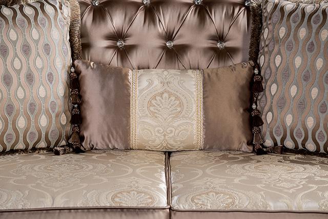 Albacete Sofa Campage & Walnut - R&R Furniture Gallery (Fountain Valley, CA)