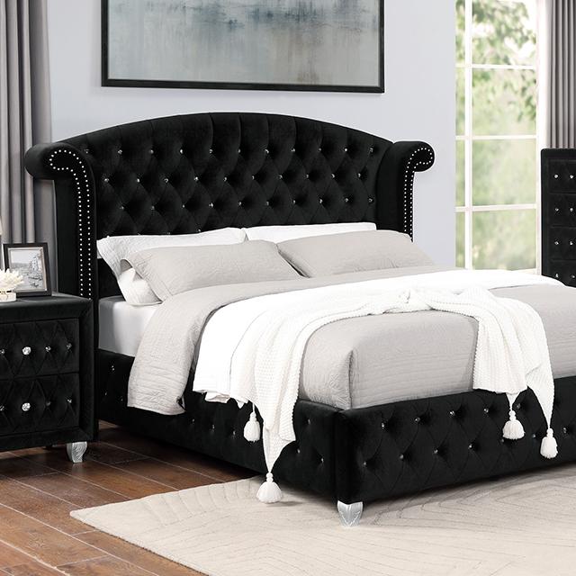 Zohar Queen & Twin Bed Black, Grey, & Pink - R&R Furniture Gallery (Fountain Valley, CA)