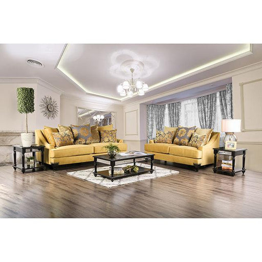 Viscontti Gold/Gray Sofa, Gold - R&R Furniture Gallery (Fountain Valley, CA)