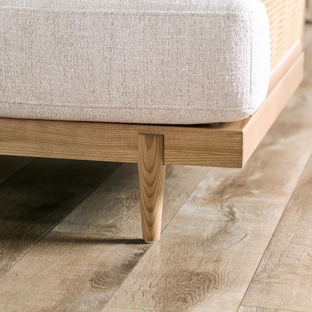 ALESUND Loveseat, Beige/Light Oak, Natural & Brown - R&R Furniture Gallery (Fountain Valley, CA)