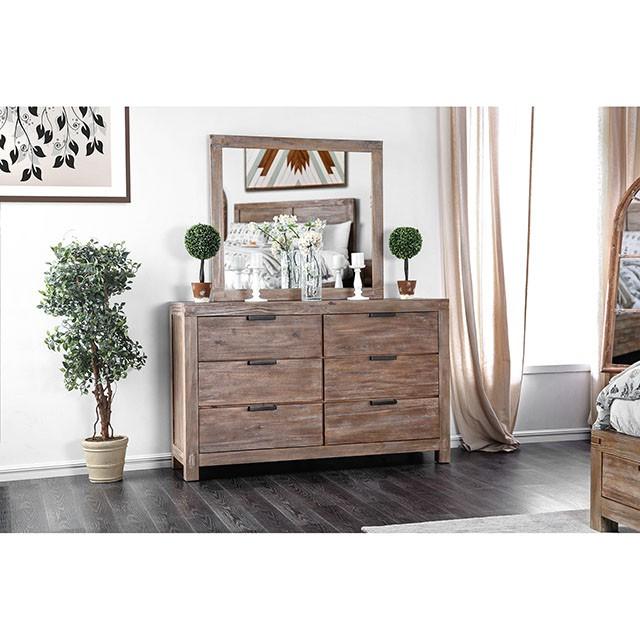 Wynton Weathered Light Oak Mirror - R&R Furniture Gallery (Fountain Valley, CA)