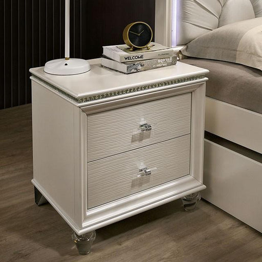 ALLIE Night Stand Beige & Rose Gold - R&R Furniture Gallery (Fountain Valley, CA)