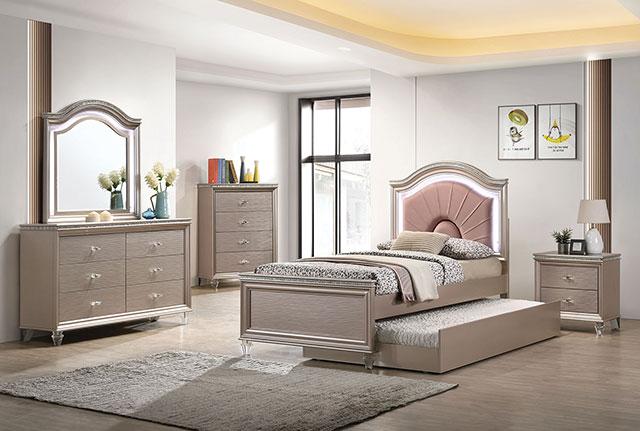 ALLIE Dresser Beige & Rose Gold - R&R Furniture Gallery (Fountain Valley, CA)