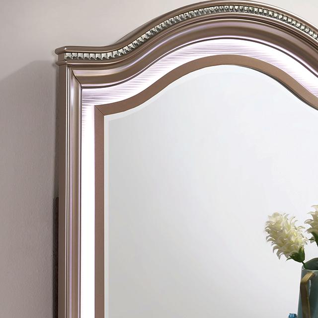 ALLIE Mirror Beige & Rose Gold - R&R Furniture Gallery (Fountain Valley, CA)
