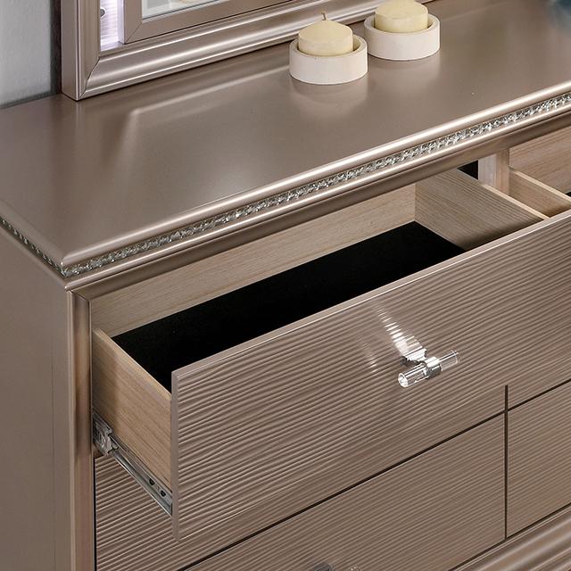ALLIE Dresser Beige & Rose Gold - R&R Furniture Gallery (Fountain Valley, CA)