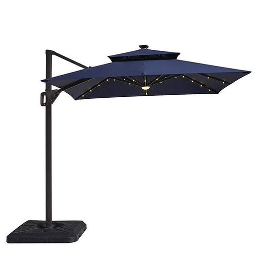 Xico 8 Ft Square Umbrella w/ Double Top w/ LED Light + 37" Large Base - R&R Furniture Gallery (Fountain Valley, CA)