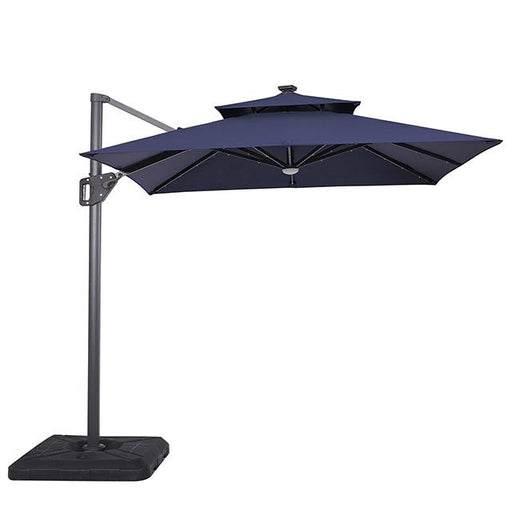 Xico 8 Ft Square Umbrella w/ Double Top w/ LED Light + 37" Large Base - R&R Furniture Gallery (Fountain Valley, CA)
