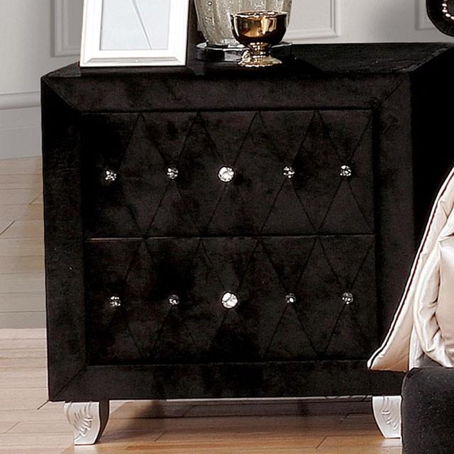 Alzire Black & Blue Night Stand - R&R Furniture Gallery (Fountain Valley, CA)