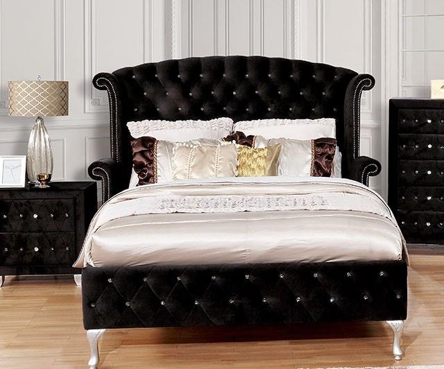 Alzir Gray & Black Queen & E.King Bed - R&R Furniture Gallery (Fountain Valley, CA)
