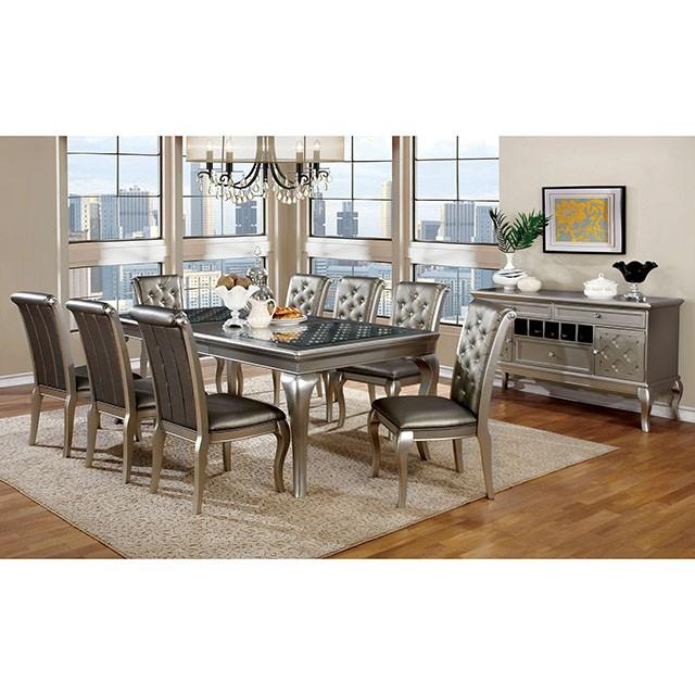 AMINA Champagne Side Chair (2/CTN) - R&R Furniture Gallery (Fountain Valley, CA)