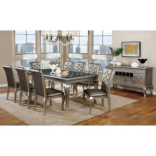 AMINA Champagne Side Chair (2/CTN) - R&R Furniture Gallery (Fountain Valley, CA)