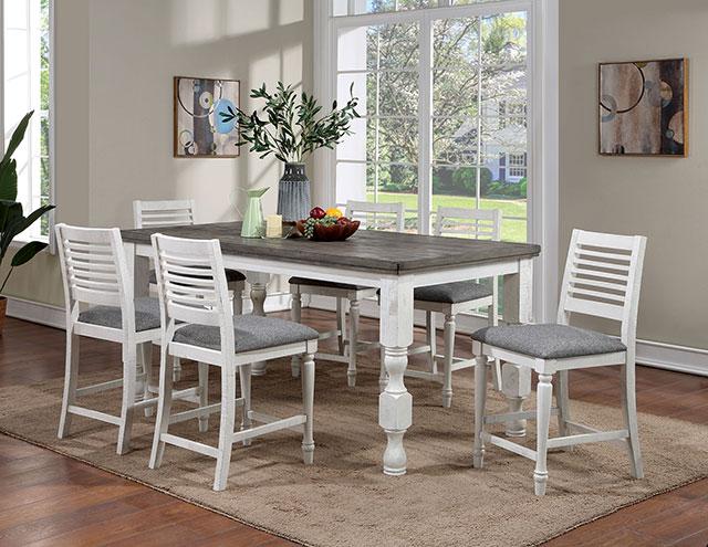 Calabria 7 Pc Counter Ht Table Set - R&R Furniture Gallery (Fountain Valley, CA)