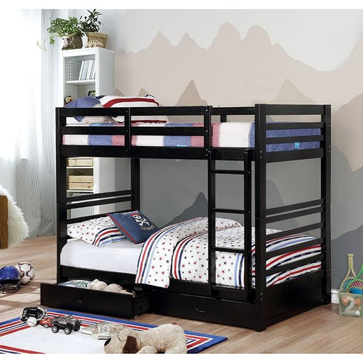 California Iv Black, Walnut, Gray, & White Twin/Twin Bunk Bed - R&R Furniture Gallery (Fountain Valley, CA)