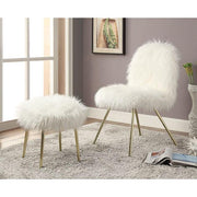 Caoimhe White/Gold Ottoman - R&R Furniture Gallery (Fountain Valley, CA)
