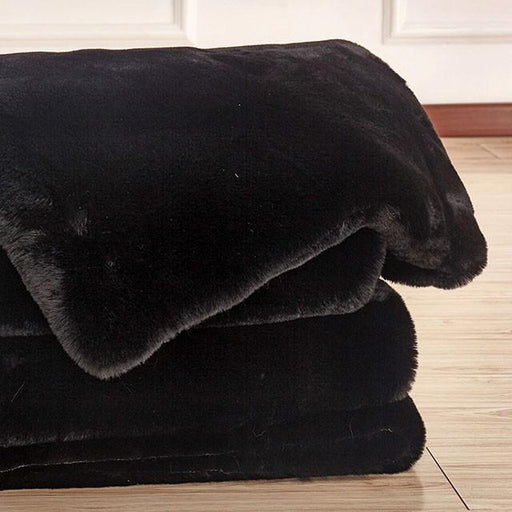 Caparica Black Throw, Black - R&R Furniture Gallery (Fountain Valley, CA)