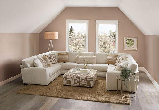 CARLETON Ottoman, Ivory/Tan - R&R Furniture Gallery (Fountain Valley, CA)