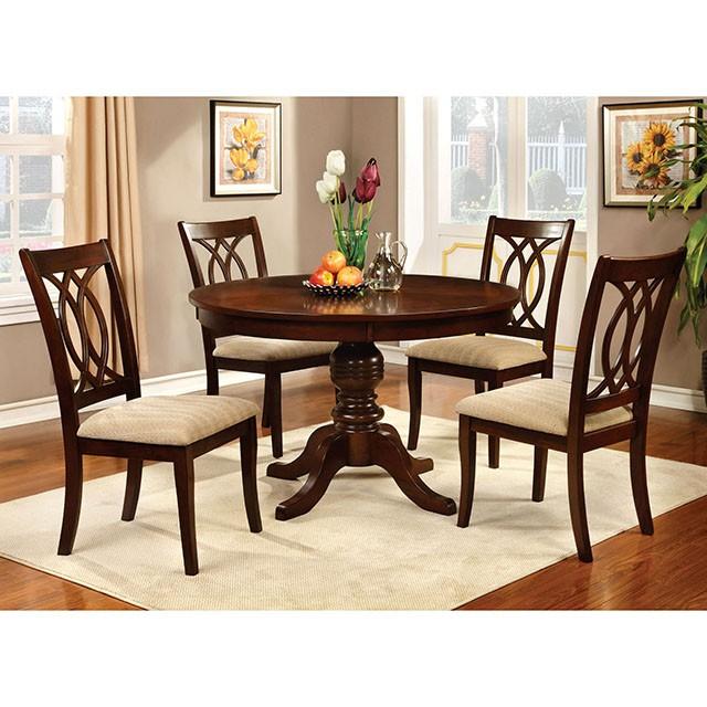 Carlisle Brown Cherry Round Dining Table - R&R Furniture Gallery (Fountain Valley, CA)