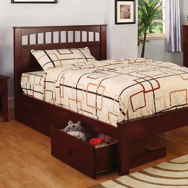 Carus Cherry Twin Bed - R&R Furniture Gallery (Fountain Valley, CA)