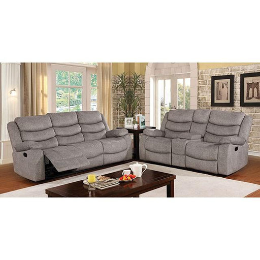 Castleford Light Gray Console Love Seat - R&R Furniture Gallery (Fountain Valley, CA)