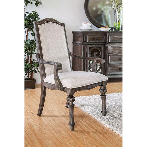 ARCADIA Rustic Natural Tone/ Ivory Arm Chair (2/CTN) - R&R Furniture Gallery (Fountain Valley, CA)