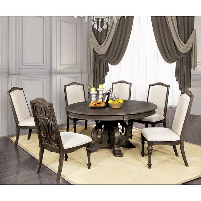 Arcadia Rustic Natural Tone Round Dining Table - R&R Furniture Gallery (Fountain Valley, CA)