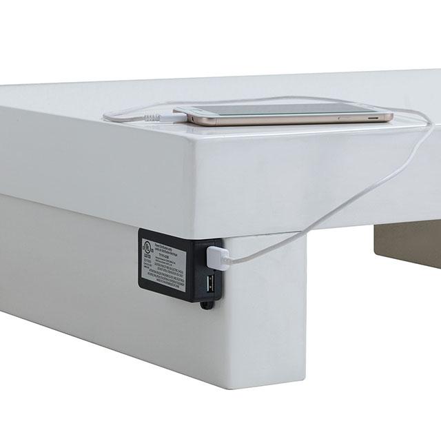 Christie Glossy White Night Stand - R&R Furniture Gallery (Fountain Valley, CA)