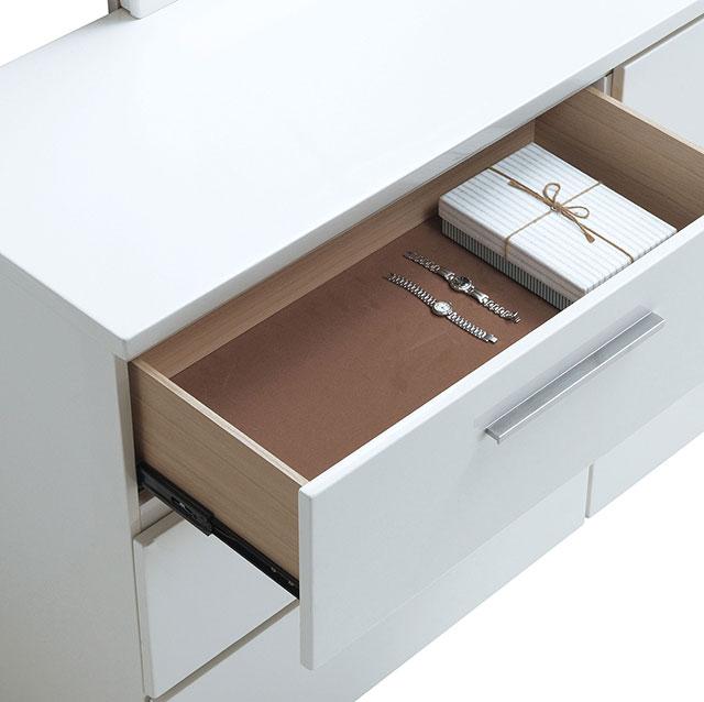 Christie Glossy White Night Stand - R&R Furniture Gallery (Fountain Valley, CA)