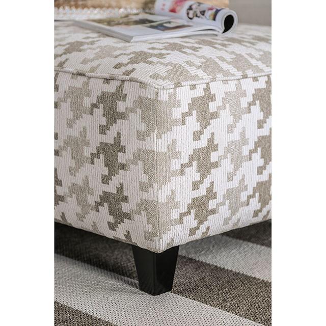 Christine Light Gray/Pattern Ottoman - R&R Furniture Gallery (Fountain Valley, CA)
