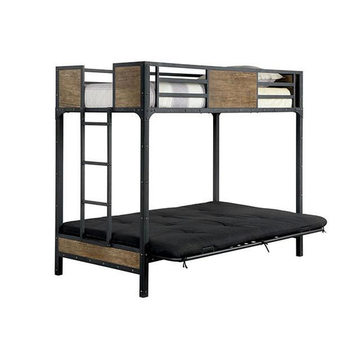 CLAPTON Black Twin Bed w/ Futon Base - R&R Furniture Gallery (Fountain Valley, CA)
