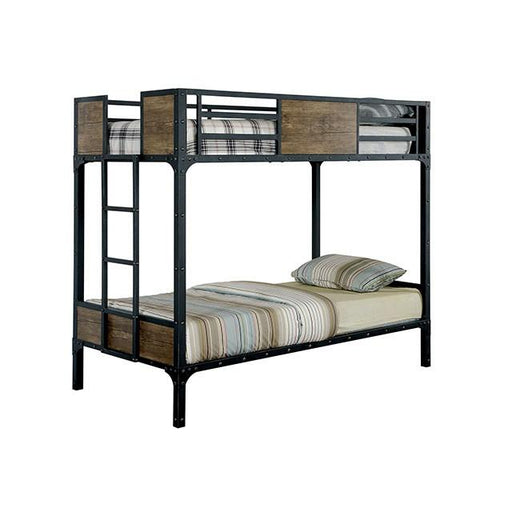 CLAPTON Black Twin/Twin Bunk Bed - R&R Furniture Gallery (Fountain Valley, CA)