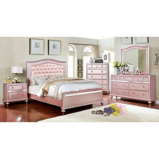 Ariston Rose Gold Night Stand - R&R Furniture Gallery (Fountain Valley, CA)