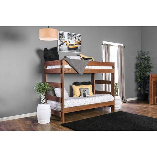 Arlette Twin/Twin Bunk Bed Brown, Black, Gray, & White - R&R Furniture Gallery (Fountain Valley, CA)