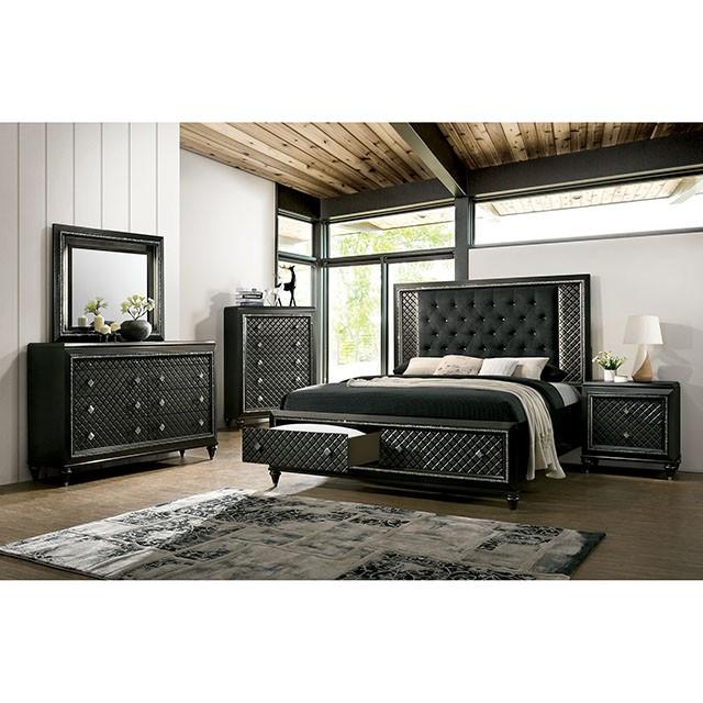 Demetria Metallic Gray Night Stand - R&R Furniture Gallery (Fountain Valley, CA)