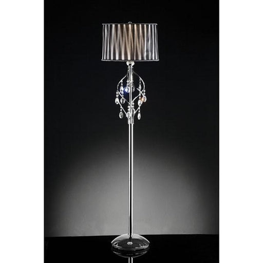 Arya Black/Chrome Floor Lamp, Hanging Crystal - R&R Furniture Gallery (Fountain Valley, CA)