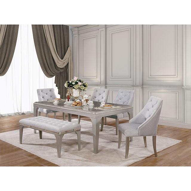 DIOCLES Silver/Gray Dining Table - R&R Furniture Gallery (Fountain Valley, CA)